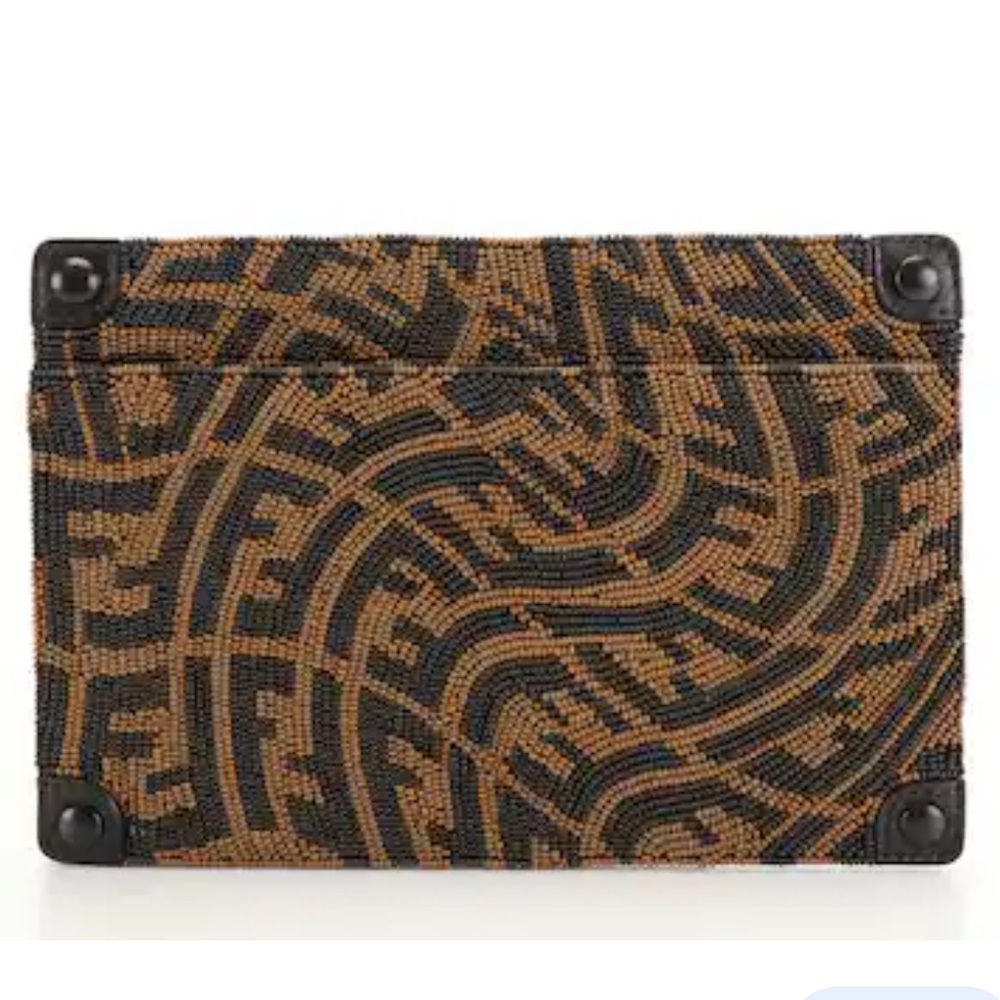 FENDI x Sarah Coleman FF Vertigo New & Auth Beaded Pouch